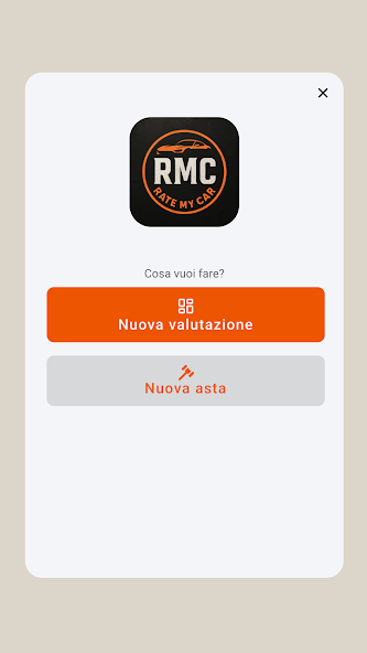 App RateMyCar, scelta tra nuova valutazione e nuova asta