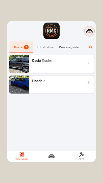 App RateMyCar, elenco dei veicoli in valutazione